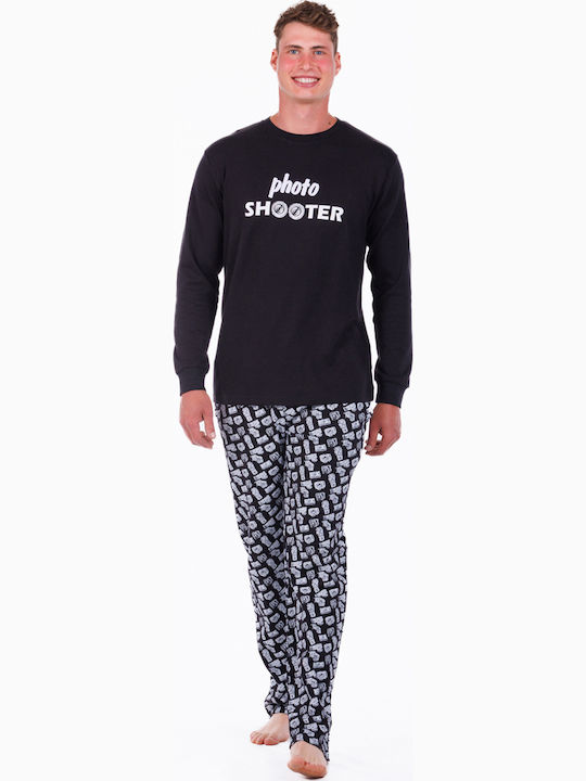 MEI Men's Winter Pajamas Set Black