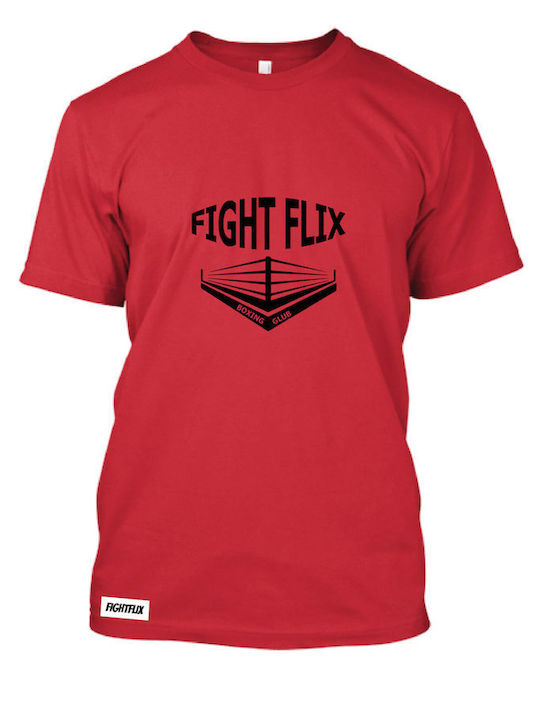 FightFlix T-shirt Bărbătesc cu Mânecă Scurtă Roșu