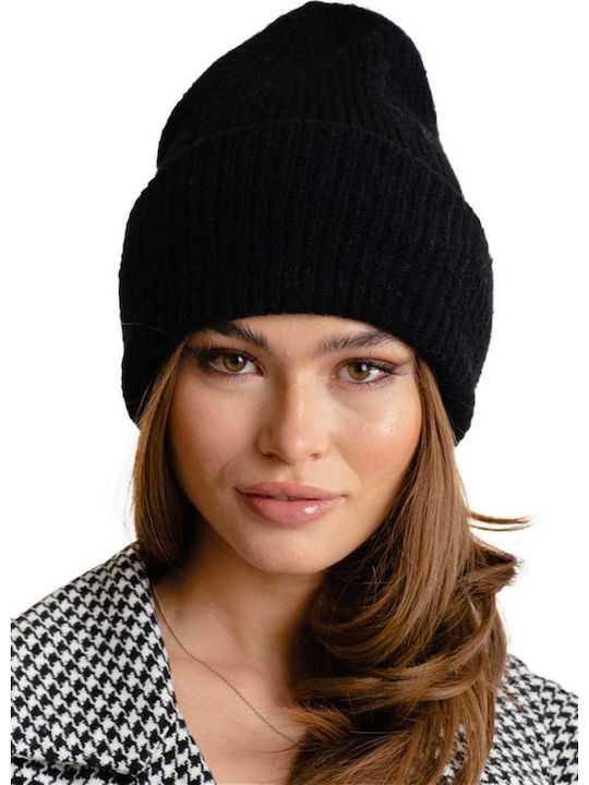 Beanie Γυναικείος Σκούφος Πλεκτός σε Μαύρο χρώμα