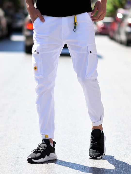 Trousers Cargo in Slim Fit White