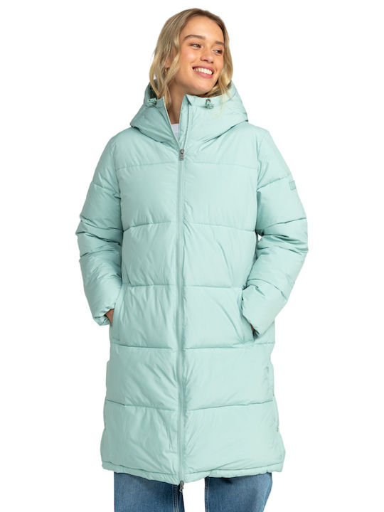 Roxy Kurz Damen Puffer Jacke für Winter Blau