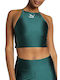 Puma T7 Shiny Top Sport de Damă Crop fără Mâneci Verde