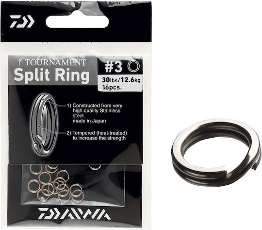 Daiwa Tournament Split Ring - 4 - 16520004 Verschütteter Ring Angeln Black