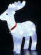 Aca Осветена Коледна Пластмасова Фигура Северни елени Бял Височина 33см. Standing Reindeer