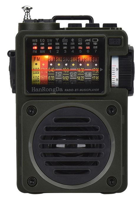 Hanrongda HRD-700 Φορητό Ραδιόφωνο Επαναφορτιζόμενο με Bluetooth Μαύρο ...