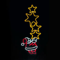 Aca Outdoor Illuminated Santa Claus with Light Tube