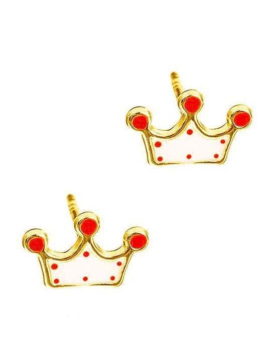 Gatsa Kids Earrings Studs Crowns made of Gold 9K