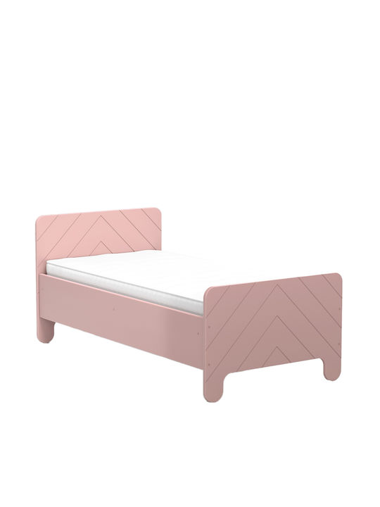 Παιδικό Κρεβάτι Μονό για Στρώμα 80x160cm Ροζ Nolia