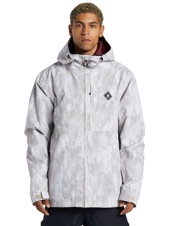 Basis Print Winter Jacket Waterproof White