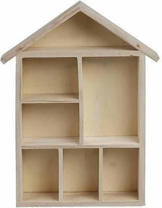 Creativ Company Häuschen mit Regalen 30x22x4.5cm Haus Basteln Holz 1Stück