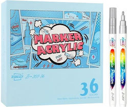 Zibeef Acrylic Markers 1.5mm Colorful 36pcs