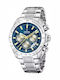 Festina Men's Watch 44.5mm Chronograph Battery with Silver Stainless Steel Bracelet