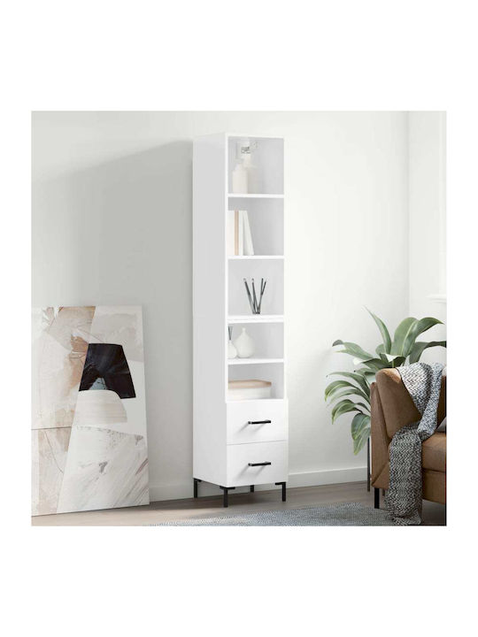 Bookcase White 34.5x34x180cm