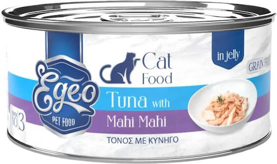 Egeo Pet Food Υγρή Τροφή για Ενήλικες Γάτες σε Κονσέρβα με Τόνο χωρίς Σιτηρά 85gr