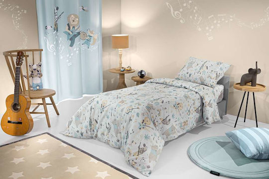 Saint Clair Set Kids Duvet Cover Single with Pillowcase Cotton Blue 160x220cm