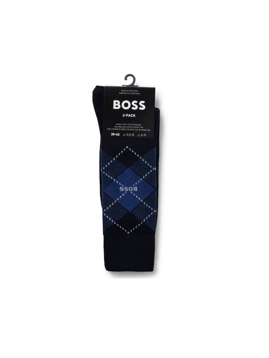 Hugo Boss Κάλτσες με Σχέδια Μπλε 2Pack