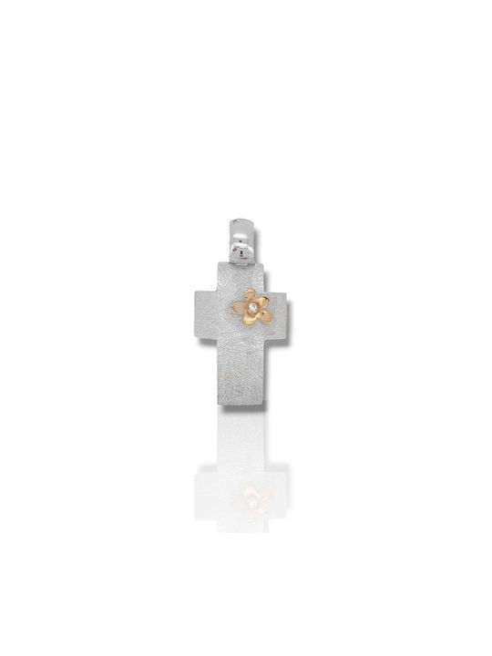 Mentzos White Gold Cross 9K