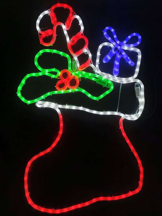Aca Illuminated Christmas Figure Height 78cm Sock With Present