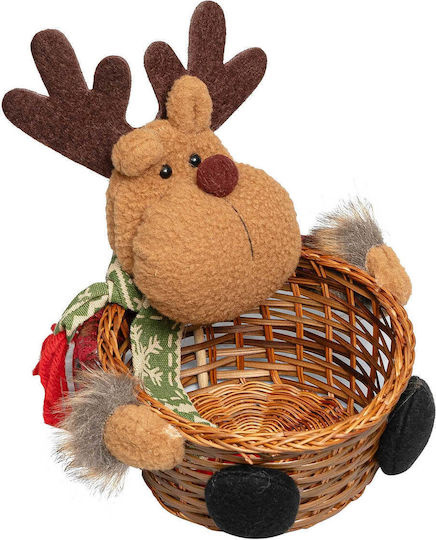 Madi Weihnachtlich Brotkorb Stoff Braun L18xB18cm.