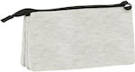 Kappa Fabric Gray Pencil Case with 2 Compartments