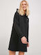 Mini Dress with Hood Black