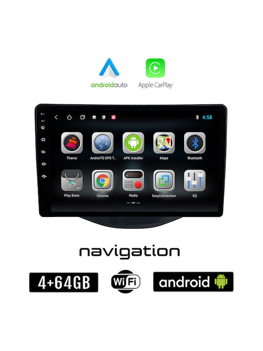 Booma Auto-Audiosystem für Peugeot 108 2014> (Bluetooth/USB/WiFi/GPS/Apple-Carplay/Android-Auto) mit Touchscreen 9"