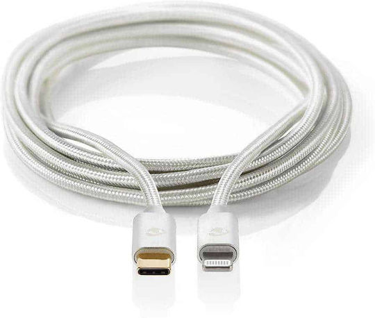 Nedis Плетена USB-C към Lightning кабел 12W Черен 1м