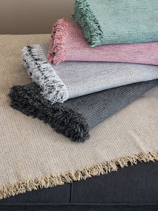 Palamaiki Hub Armchair Throw Two Sides Chenille 180x180cm Coal