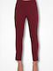 Women's Fabric Trousers with Rubber Band Red