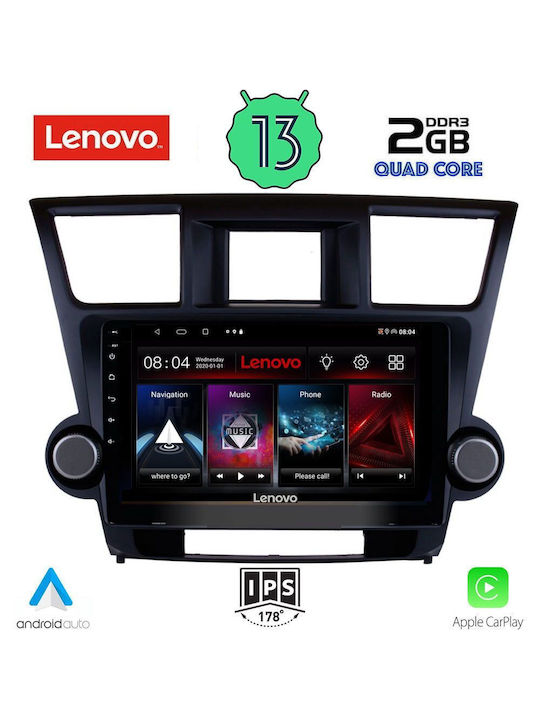 Lenovo Ηχοσύστημα Αυτοκινήτου για Toyota Highlander 2008-2015 (Bluetooth/USB/WiFi/GPS) με Οθόνη Αφής 10"