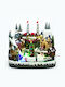 Aca Christmas Illuminated Decorative Village with Battery with Music and Movement 39x33x24.5cm.