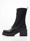 Mortoglou Leather Women's Ankle Boots Black 470 Μ/Δ