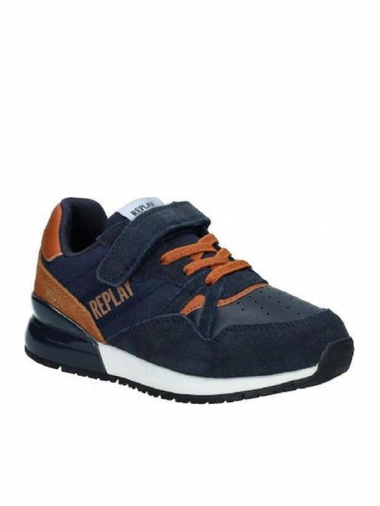 Replay Shoot Παιδικά Sneakers με Σκρατς Navy Μπλε
