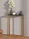 Peso Wooden Console Table Black Velvet-Black Metal L60xW20xH80cm