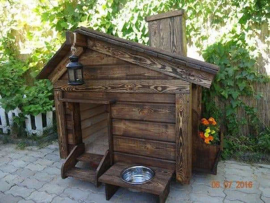 Molf's Къщичка за Куче Дърво За Външно Ползване Кафяв 65x80x80см