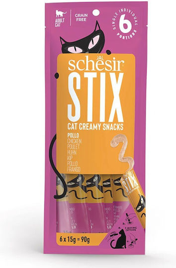 Schesir Cat Treats with Chicken for Adult Cats 1 Piece 15g