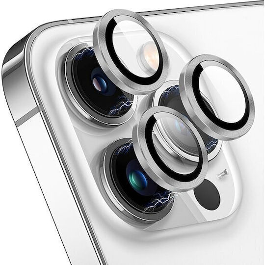 Προστατευτικά Προστασία Κάμερας Tempered Glass Ασημί για το iPhone 15 Pro / 15 Pro Max
