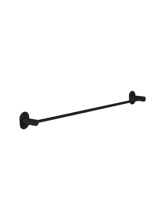 Laveo Single Wall-Mounted Bathroom Freestanding Towel Rack Black