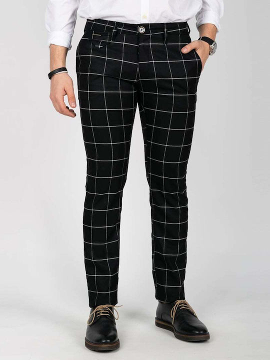 Stefan Fashion Pantaloni Negru/alb