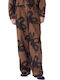 Nabi Damen Stoff Hose in Weitem Schnitt Braun