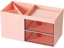 Desk Organizer in Pink Color 17.6x9x9.2cm.