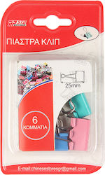 Tpster Metallic Clips 25mm Multicolour 6pcs