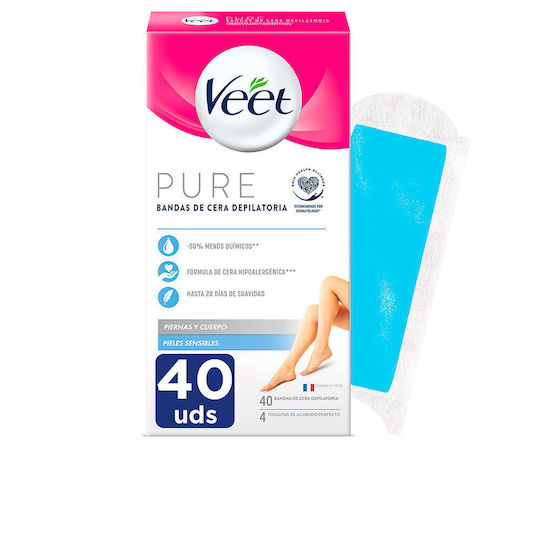 Veet Pure Haarentfernungswachs für empfindliche Haut 40Stück