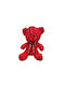 Bear of Artificial Roses Satin Red 40cm