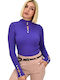 Potre Women's Long Sleeve Sweater Turtleneck Purple