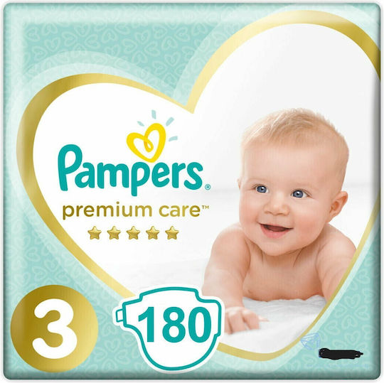 Pampers Πάνες με Αυτοκόλλητο Premium Care No. 3 για 5-9kg 180τμχ