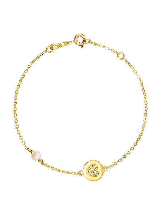 Papoulidis Jewellery Kinderarmband aus Gold 9K mit Herz