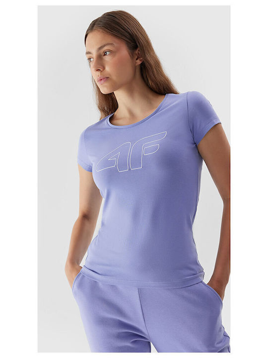4F Women's Athletic Blouse Short Sleeve Denim
