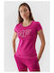 Women's Athletic Blouse Short Sleeve Fuchsia