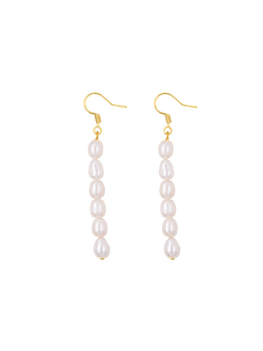 Margaritari Earrings Pendants Gold Plated with Pearls